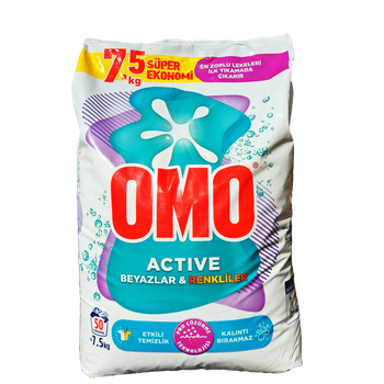 Прах за Пране за Цветни и Бели Дрехи – OMO Active 7.5 кг
